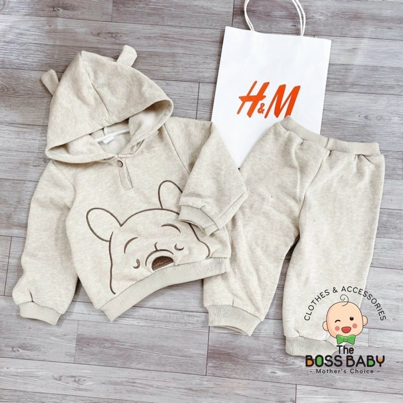 SỈ BỘ NỈ HÌNH GẤU DÀI TAY CHO BÉ Q1073