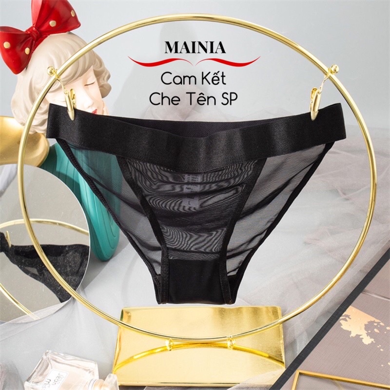 [ L, XL ] Quần Lót Ren Nửa Mông Lưới Xuyên Thấu Sexy Cạp Thun Dày Dặn Chíp Ren Nữ Gợi Cảm Màu Hồng Mainia Shop