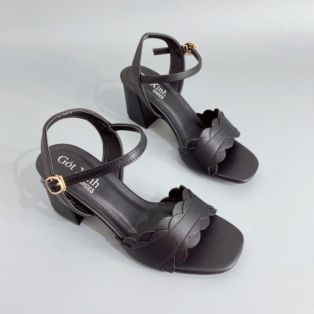 Giày sandal cao gót nữ GÓT XINH GD5 da mờ trụ vuông cao 5cm