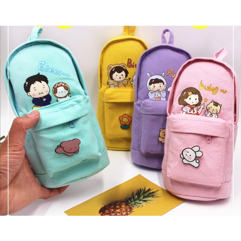 Hộp bút balo kèm huy hiệu HB268 bóp viết cute dễ thương