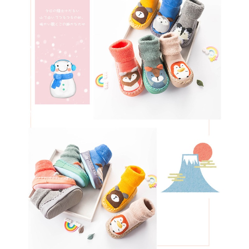 Vớ Cotton Dày Mềm Mại Ấm Áp Chống Trượt Dành Cho Bé