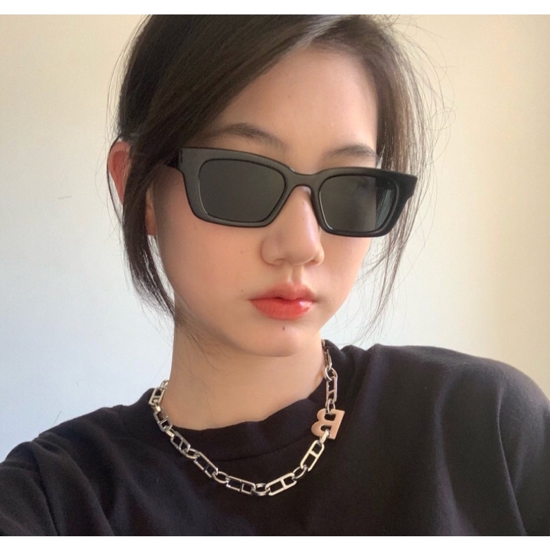 Kính mát gọng vuông hình mắt mèo thời trang cho nam nữ