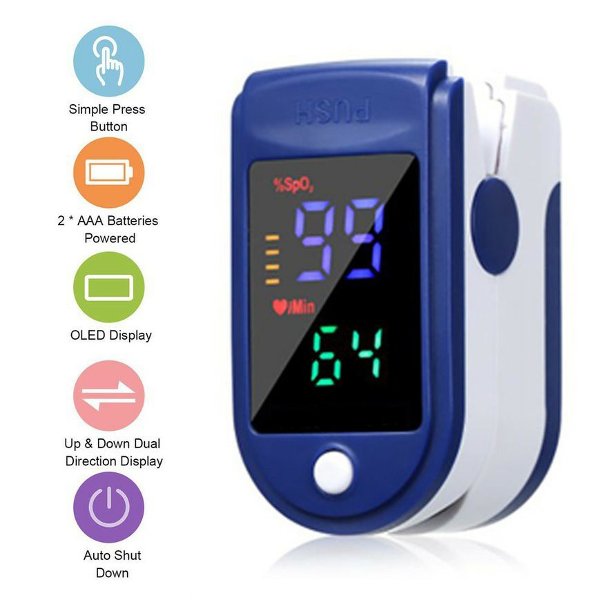 Máy đo nồng độ oxy trong máu và nhịp tim spO2 tặng pin