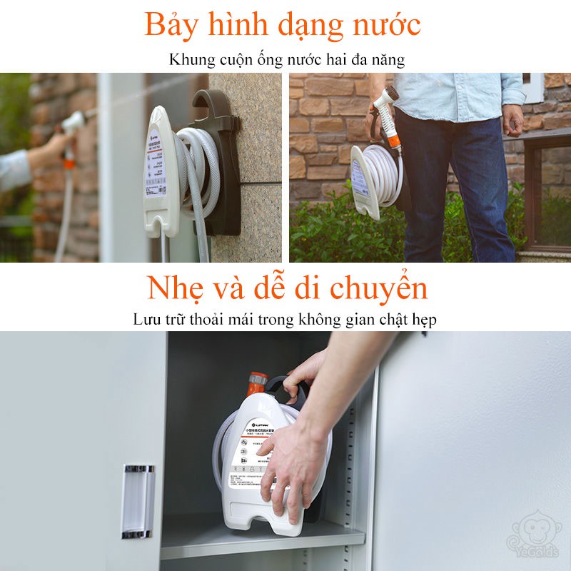 Khung cuộn ống nước cao áp quay tay 15 mét (Full phụ kiện) - Home and Garden