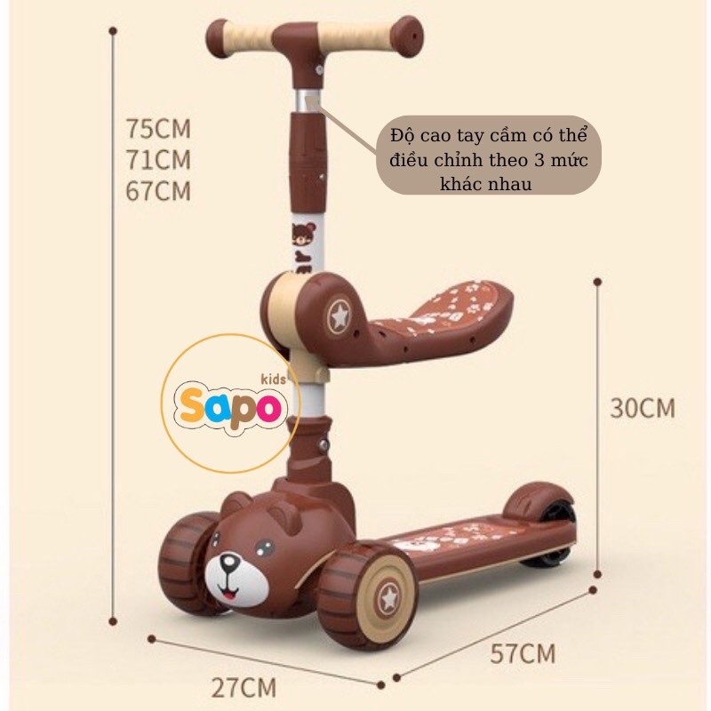 Xe scooter cho bé, Xe trượt scooter cho trẻ em cao cấp sapo kids
