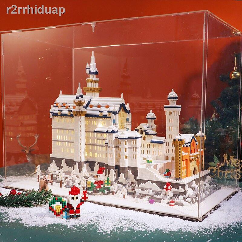 [hàng mới]Snow Swan Lake Castle Hogwarts dành cho người lớn quà tặng đồ chơi giáo dục Lego tương thích