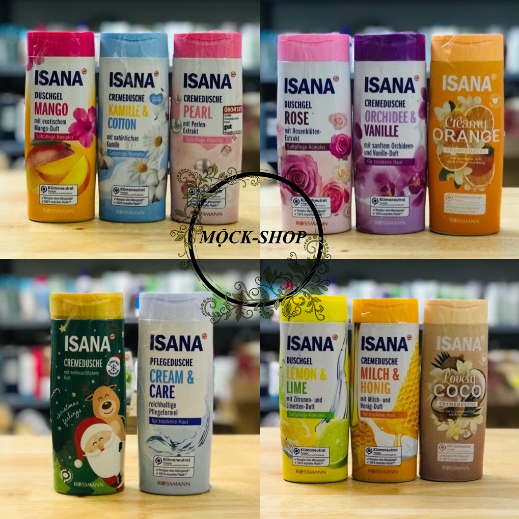 Sữa tắm dạng kem Isana 300ml - Hàng nội địa Đức đủ bill