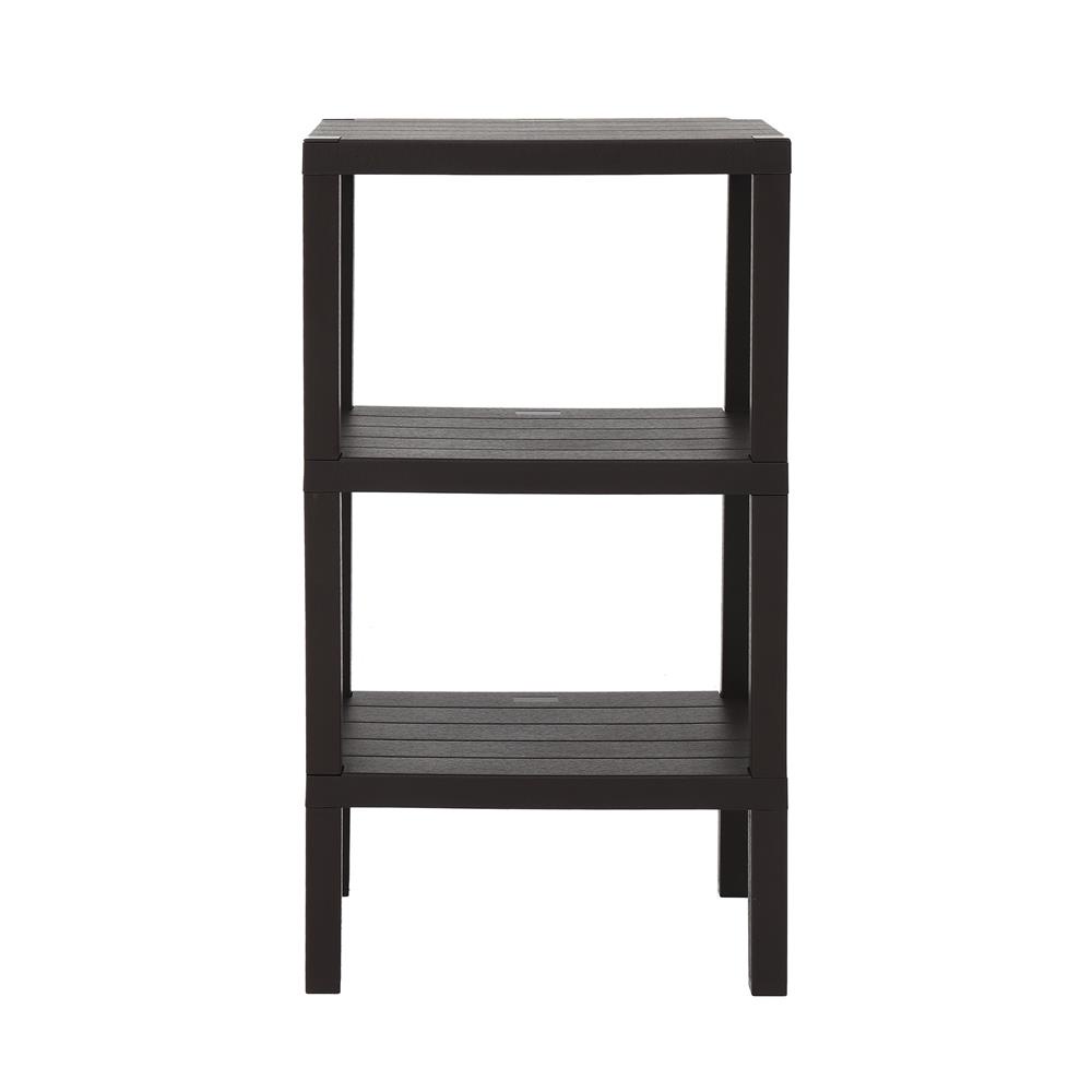 HomeBase STACKO kệ nhựa 3 tầng vân giả gạch BRICK Thái Lan W30xH73xD40cm màu nâu