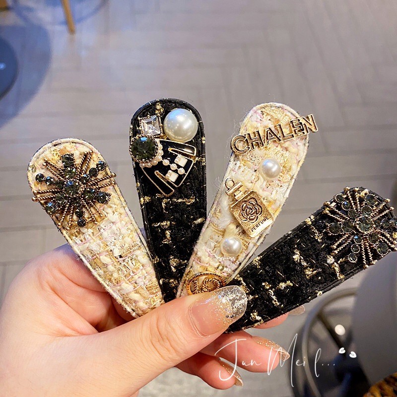 KLA02-Kẹp tóc kim loại đính đá pha lê sang chảnh