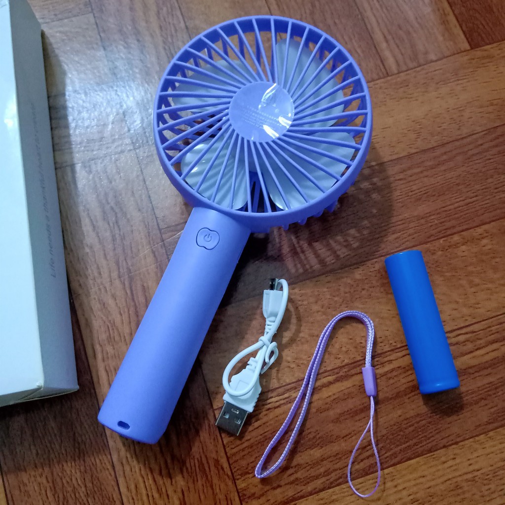 Quạt cầm tay - Quạt mini tích điện có chân để bàn tiện ích 3 mức độ gió siêu mát - dung lượng pin khủng 1500mAh #8