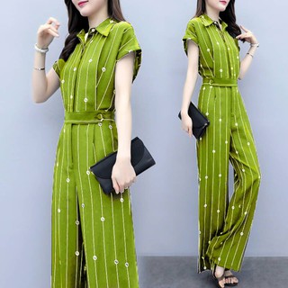 Bộ jumpsuit ống rộng lưng cao thiết kế thời trang sang trọng cho nữ