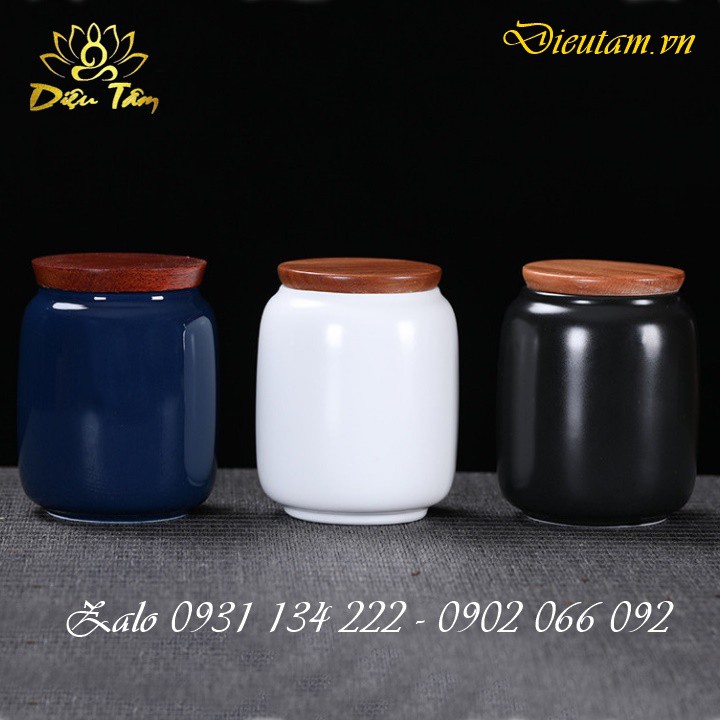 Hộp đựng trà - Hộp đựng chè gốm sứ cao cấp nhiều màu