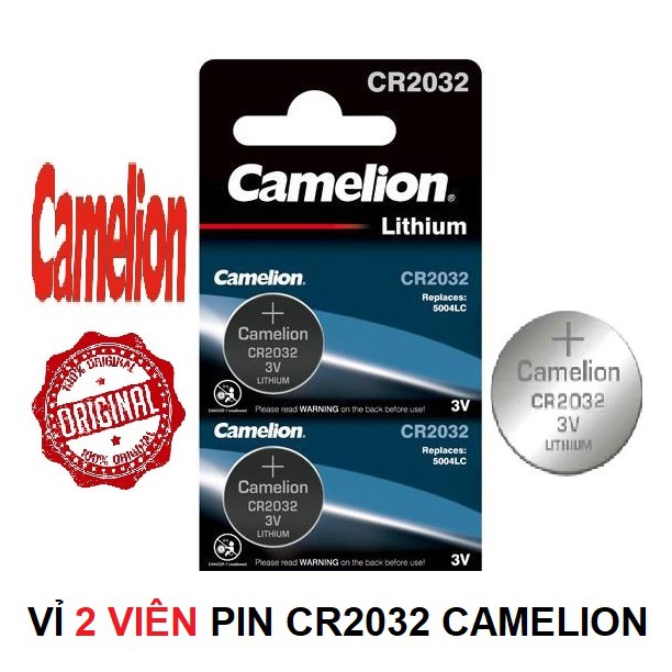Vỉ 2 viên pin CR2032 3V CAMELION CR-2032 2032 3 Vol (Hàng hãng)