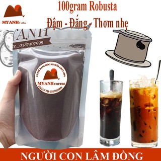 Cà phê - 100gr cafe rang mộc phối trộn 20% Arabica, 80% Robusta - Thơm, đậm vị, chua nhẹ- Vietnamese coffee filter