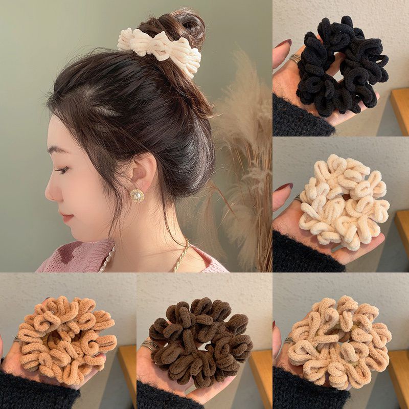 Dây cột tóc scrunchies, màu trà sữa phong cách Hàn Quốc HOT TREND