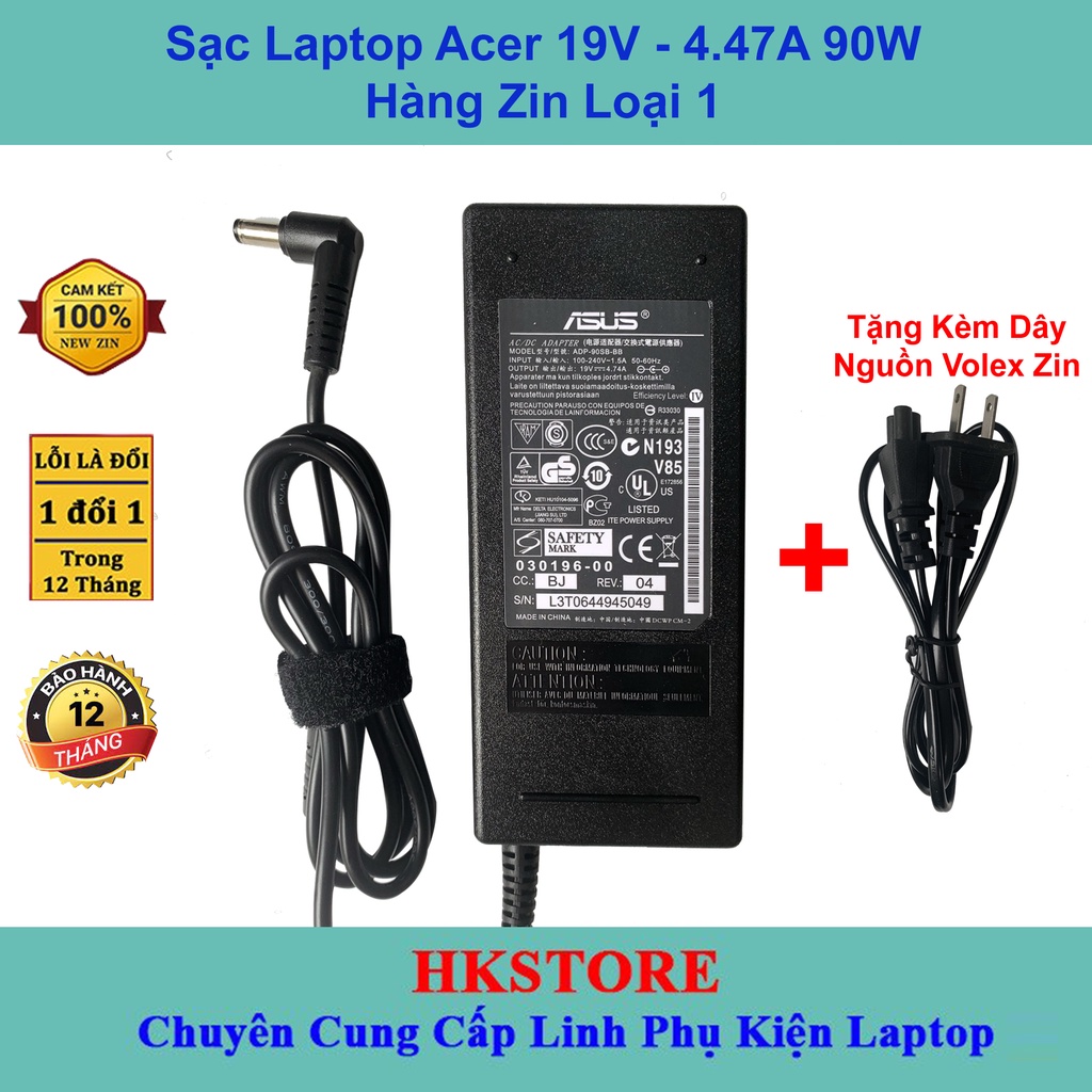 Sạc Laptop Asus 19V-4.7A 90W Asus U30 U31 U33 A40 A42 A43 A45 A46 A52 K42 K43 K45 K46 K52 K53 K54 K55 K56 X42 X43 X44