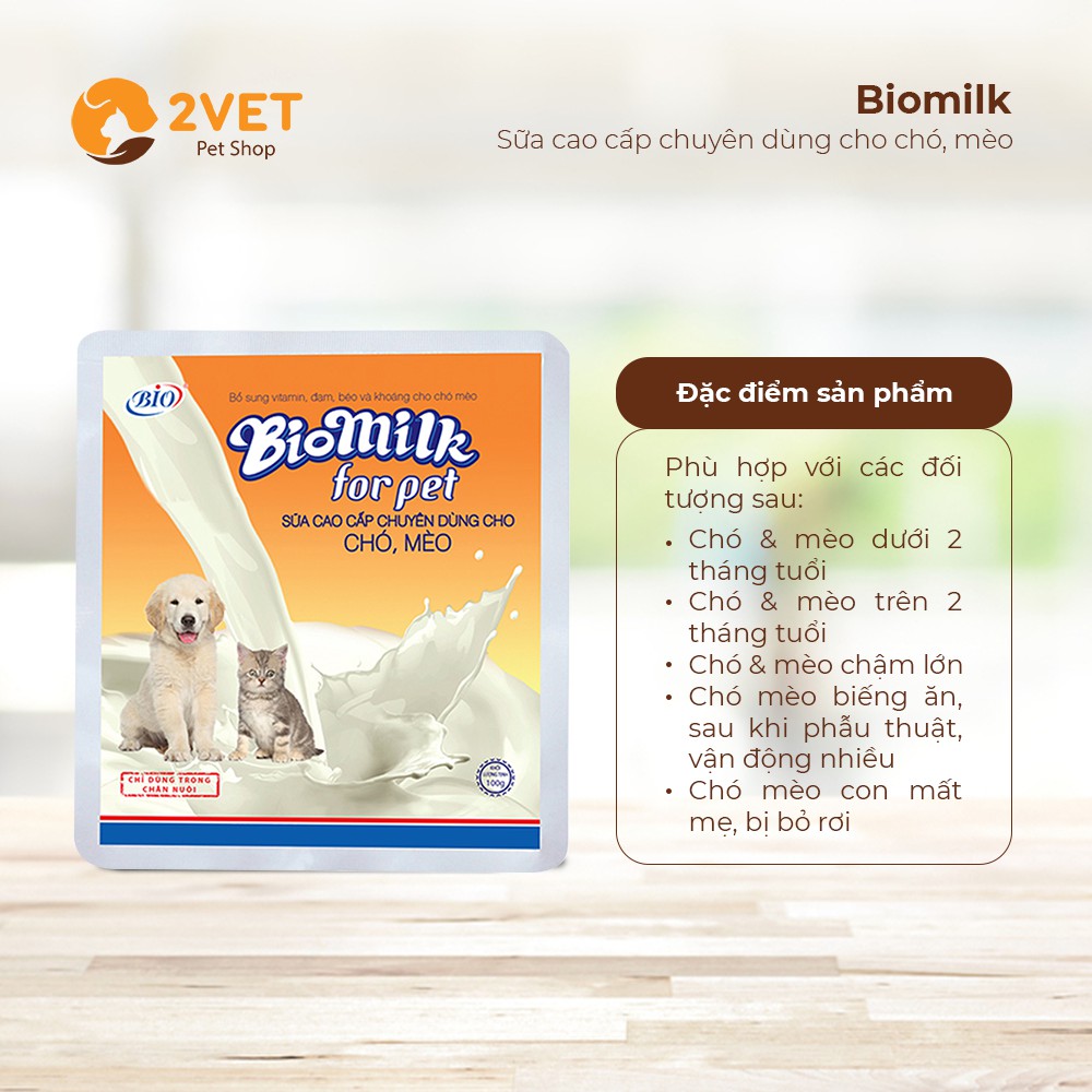 Sữa Bột Bio Milk - Sữa Dành Cho Chó Mèo - Thực Phẩm - Thức Ăn Cho Vật Nuôi -  Sữa Bột Dinh Dưỡng