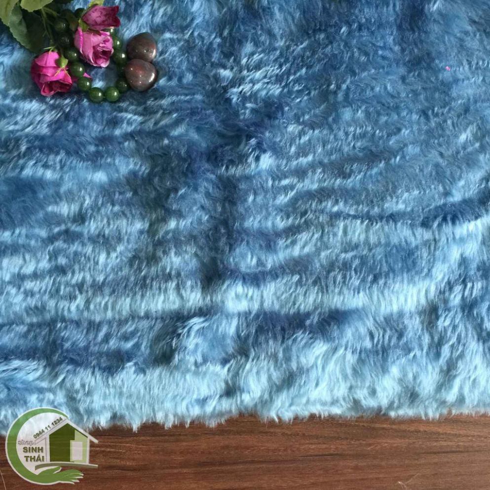 Thảm lông chụp hình giá rẻ - thảm xanh dương trang trí nhà cửa