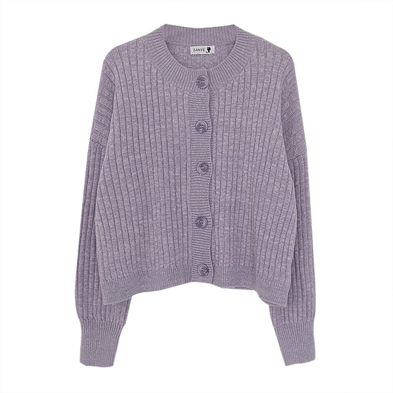 Áo len gân cardigan dệt kim mềm mịn dày dặn cổ tròn form gọn dáng nhẹ nhàng vintage - Có ảnh thật