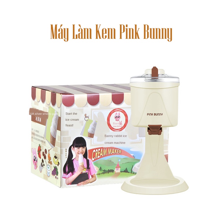 MÁY LÀM KEM SIÊU TIỆN LỢI PINK BUNNY CHỈ 10 PHÚT ĐÃ CÓ 1 CHIẾC KEM MIX VỊ THEO Ý MUÔN ⚡