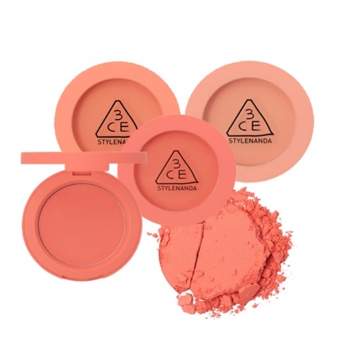 Phấn Má Hồng 3CE Face Blush Full Of Charm - Rose Beige- Peach Flash- Soft Salmon
