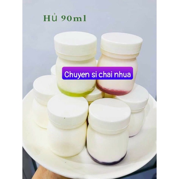 Combo 12 hủ nhựa đựng sữa chua 90ml kèm nắp