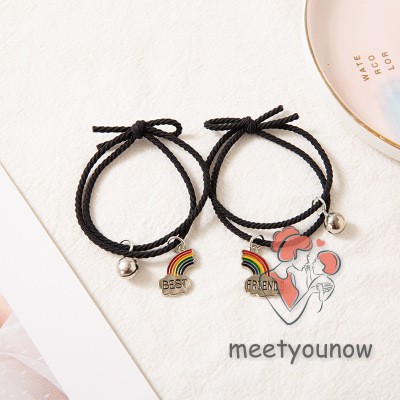 Vòng Đeo Tay Cặp Đôi Cá Tính Cho Nam Châm Mặt Hình Phi Hành Gia Rainbow Cầu Vồng Thời Trang - Lắc Tay Couple - Vòng Tay Couple