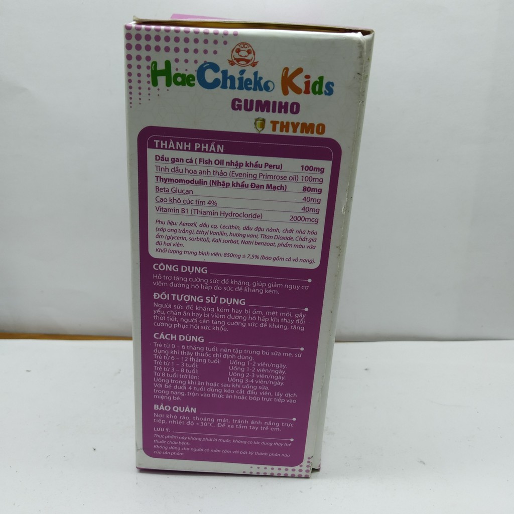 Hae Chieko Kids Gumiho Thymo hộp 50 viên