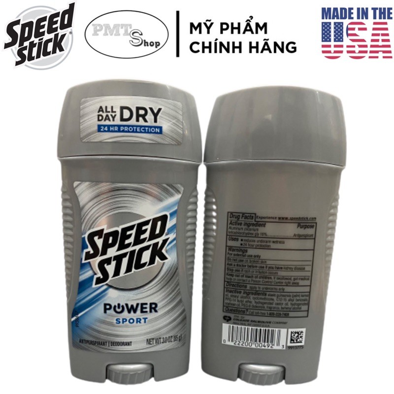 [USA] Lăn sáp khử mùi nam Speed Stick Power Sport 85g (Sáp trắng) - Mỹ