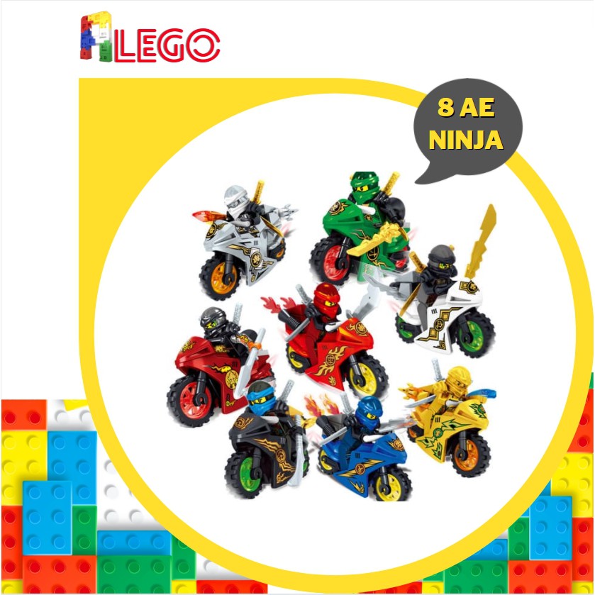 Lego Ninjago Đồ Chơi Xếp Hình Lego Giáo Dục Thông Minh Sớm Cho Bé Le Go Ninja Go ALEGO - Bộ 8 NINJJA