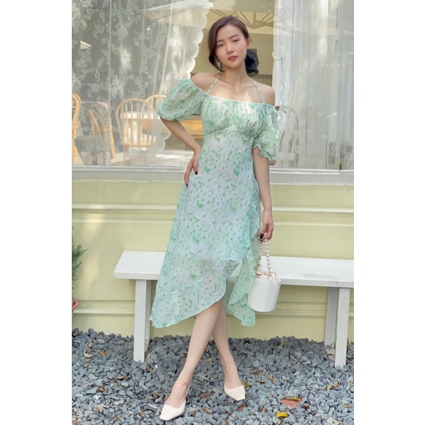 Đầm maxi hoạ tiết voan