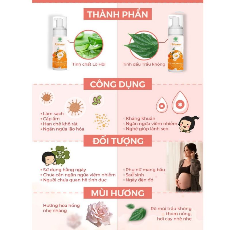 VỆ SINH PHỤ NỮ TẠO BỌT Häbeme