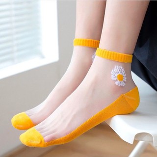 Tất lụa ren hoa cúc TN26