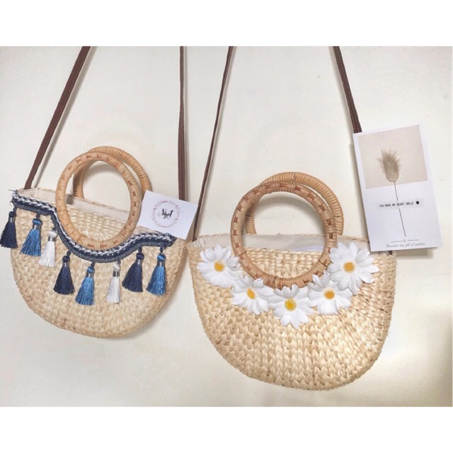 Làn lục bình quai mây 28cm