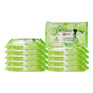 Khăn ướt diệt khuẩn Agassi không mùi (10 tờ - 20 tờ)
