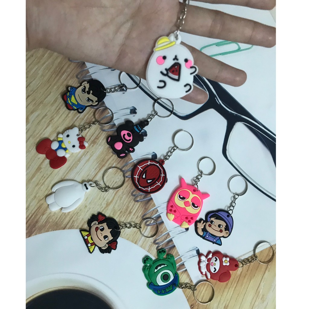 Combo 100 móc khoá thú dẻo size 4cm trộn hơn 20 mẫu