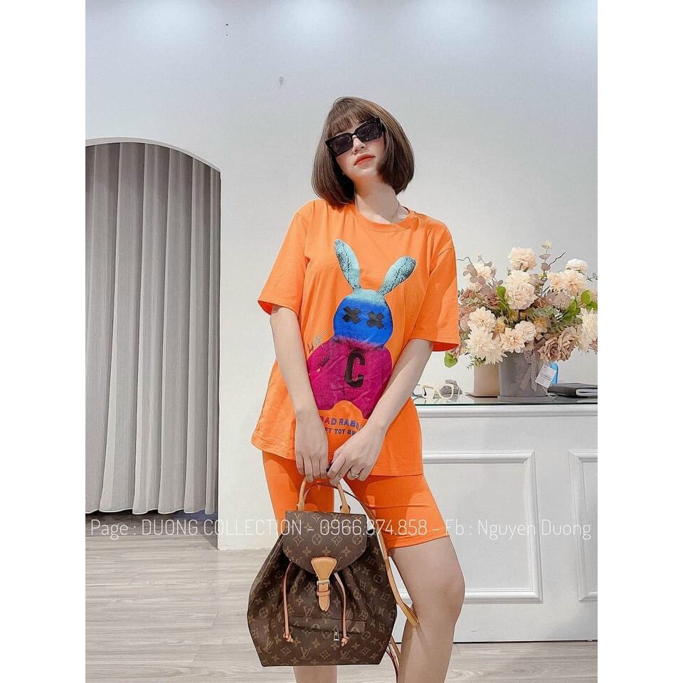 Đồ bộ thun cotton in gấu dễ thương, đồ bộ nữ phom rộng tilot thun cotton cực đẹp và nhẹ nhàng size 40-62kg.