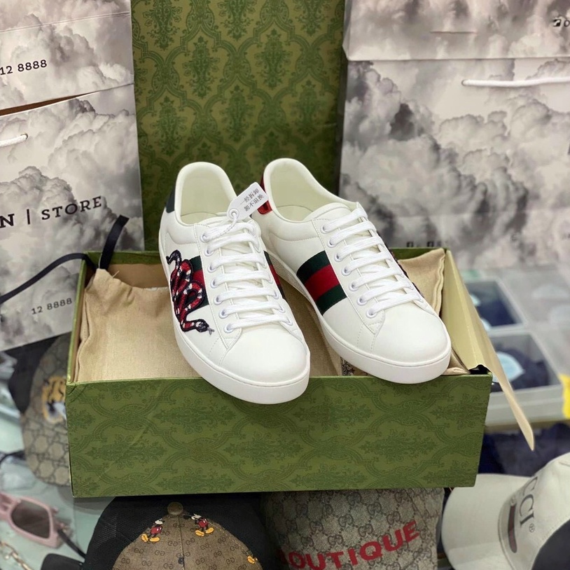 Giày thể thao Giày sneaker Gucci Rắn gót 2 màu fullbox