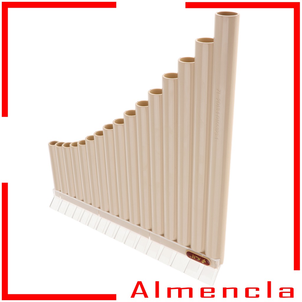 [ALMENCLA] Pan Flute 16 Pipes Woodwind Instrument C Tone Flauta Xiao for Beginner Gift