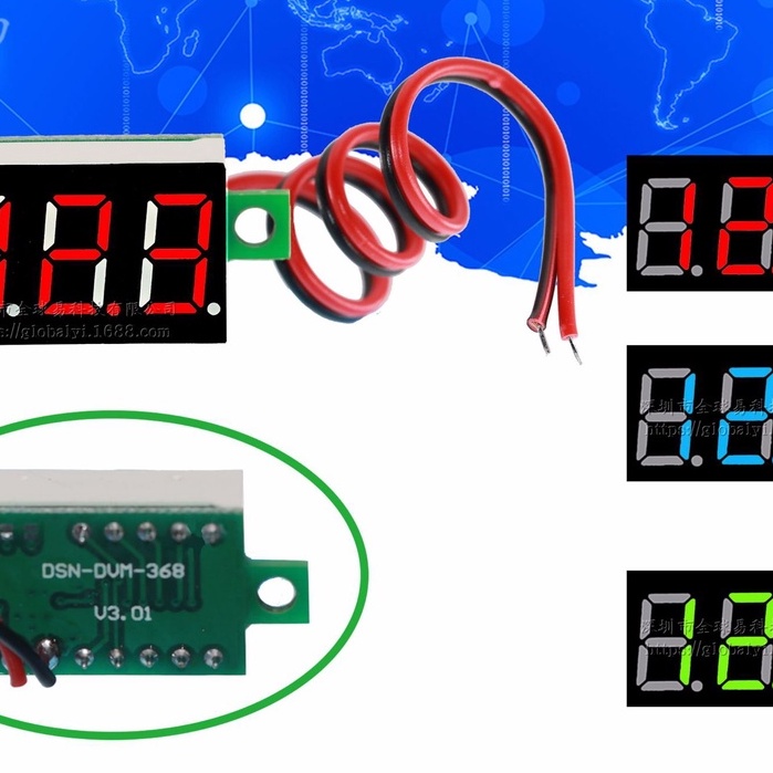Vôn kế hai dây 0.36 inch DC4.5V-30V hiển thị kỹ thuật số