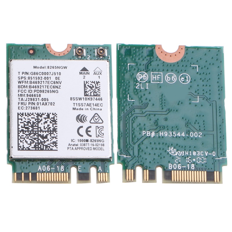Thẻ WiFi Không Dây Bang 8265NGW NGFF Cho M 2 22x30 2 4 5G 802 11ac Ada