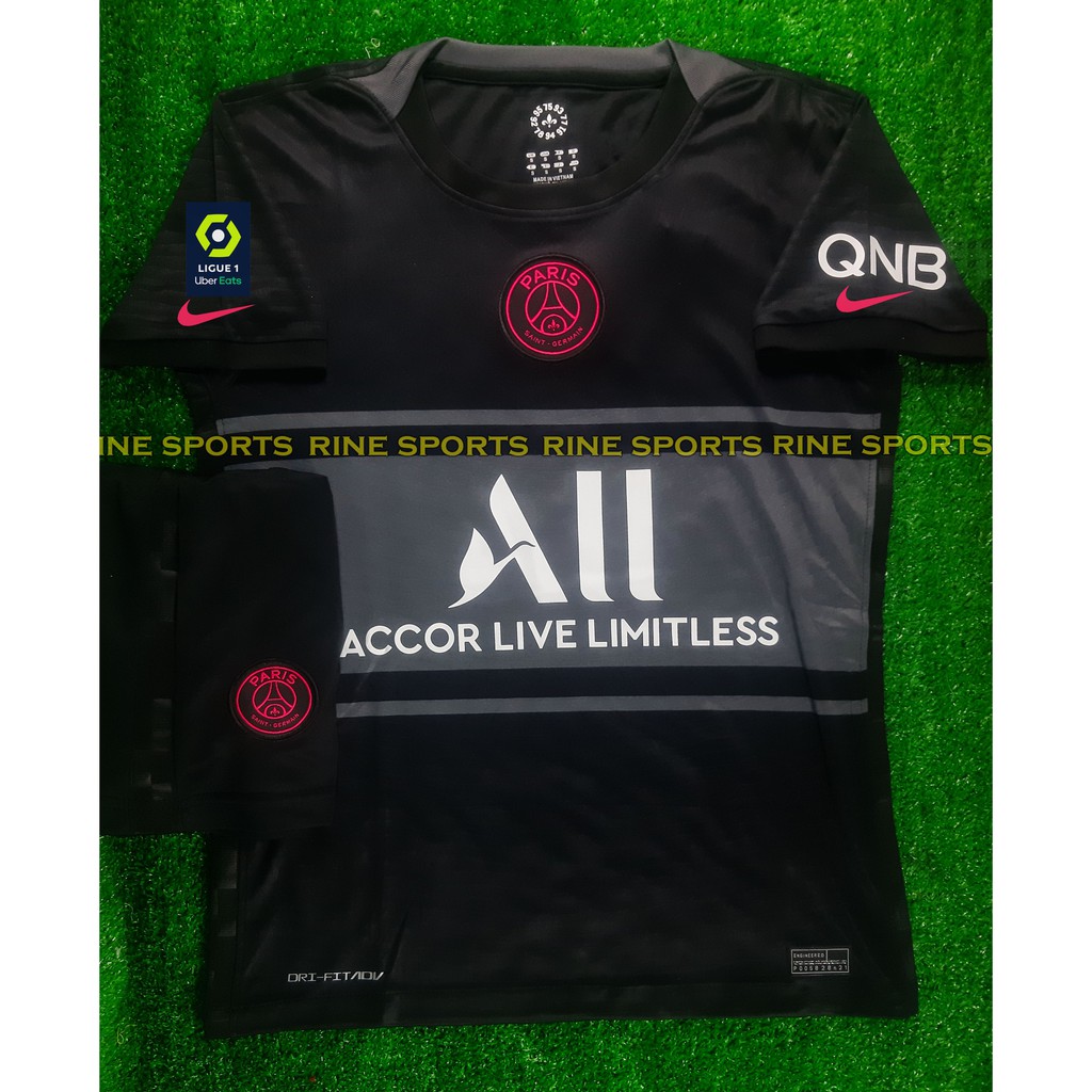 Hàng Thailand Super Bộ áo bóng đá PSG – Paris Saint Germain đen hàng Super thailand 2021-2022 Giống thi đấu