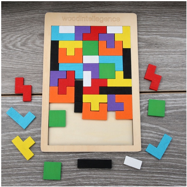 Đồ chơi bộ xếp hình, xếp gạch thông minh LOẠI DÀY cho bé - bảng ghép tetris montessori kích thích tư duy sáng tạo