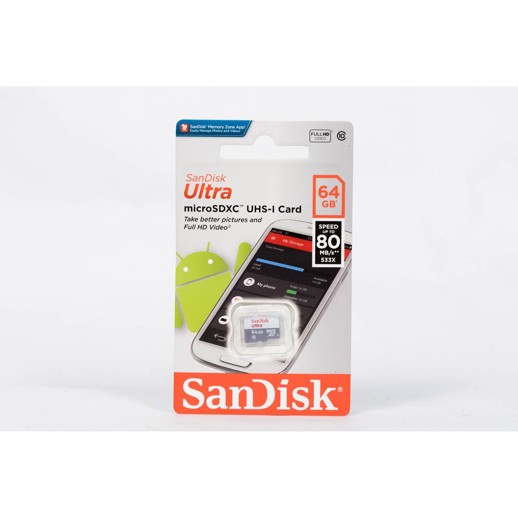 Thẻ nhớ Micro SDXC SanDisk Ultra 533x 64GB Class 10 UHS-I 80MB/s [BH 5 năm]