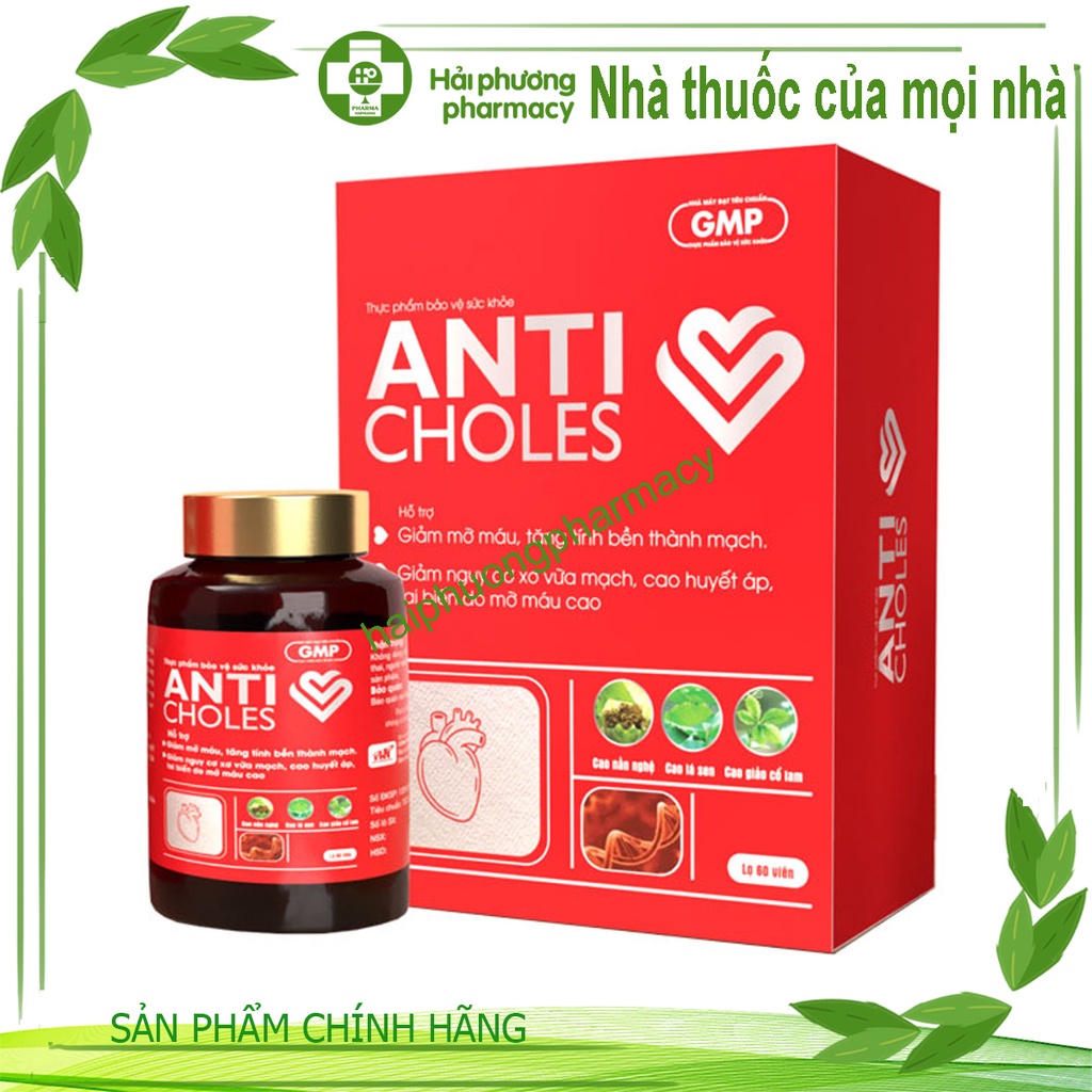ANTI Choles - Viên uống giảm mỡ máu, tăng tính bền thành mạch