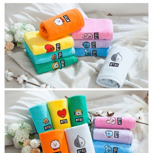 Khăn BT21 | Hàng chính hãng order từ bên store Hàn | Hàng có sẵn |