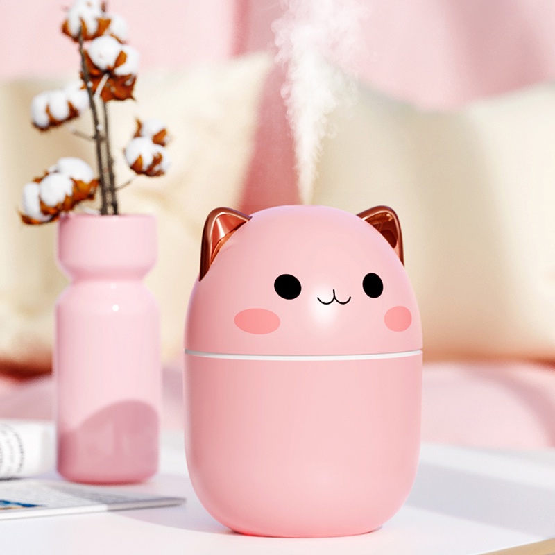 Máy phun sương tạo ẩm FNELSE dung tích 300ml phối hình thú cưng dễ thương kèm đèn led