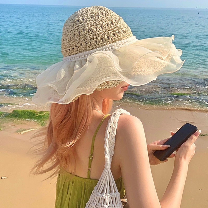 Nón Tai Bèo Đan Rơm Dễ Thương Thời Trang Xuân Hè Cho Nữ