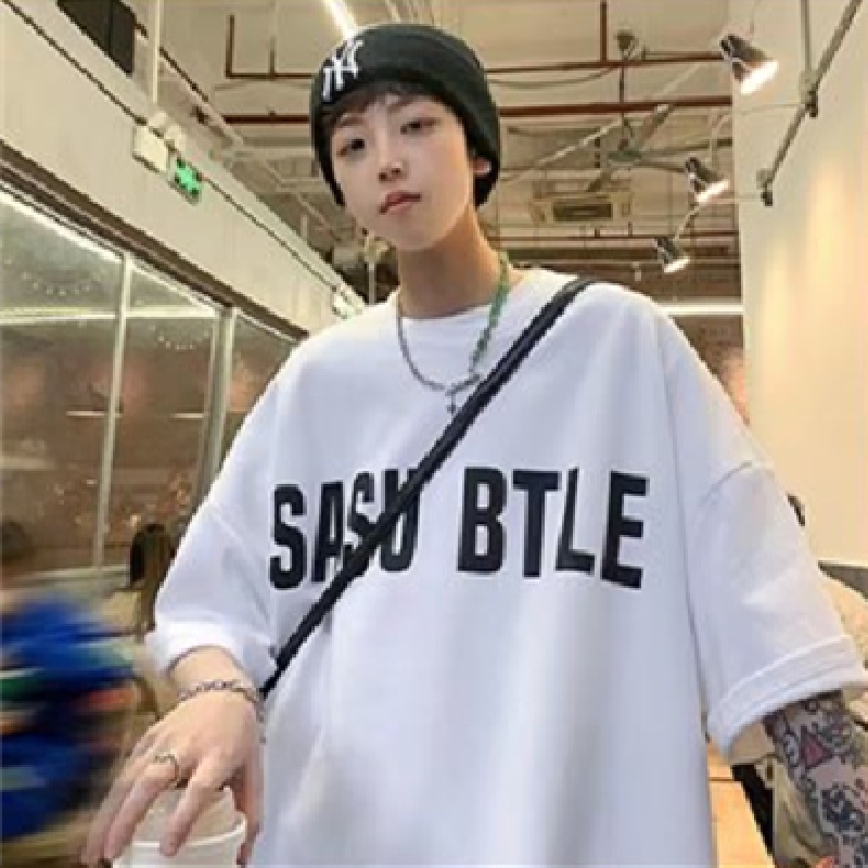 Áo Thun Dáng Rộng In Chữ Phong Cách Hàn Quốc Thời Trang Mùa Hè Cho Nam Size M-8XL