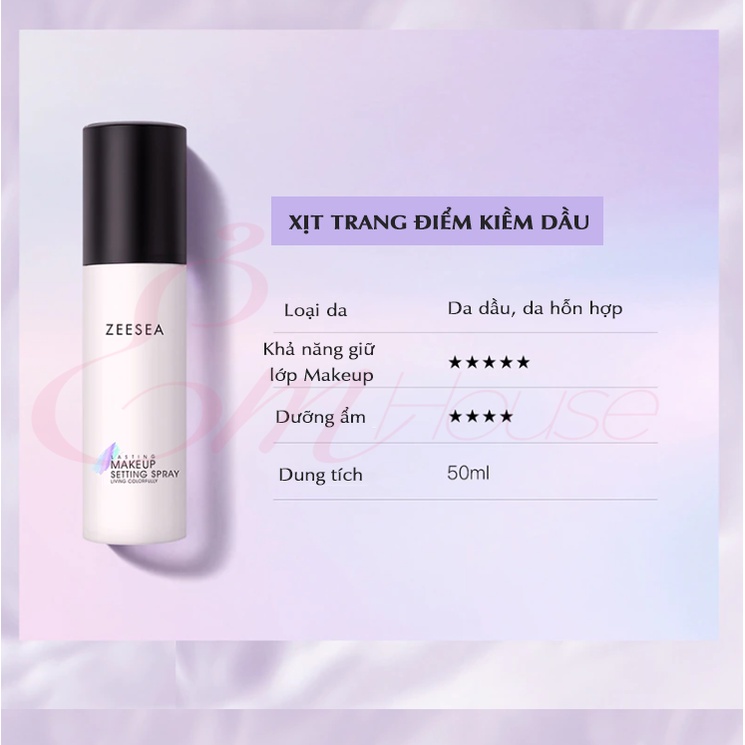 Xịt Khóa Trang Điểm Kiềm Dầu ZEESEA Milky Way Setting Spray OIL CONTROL 50ml